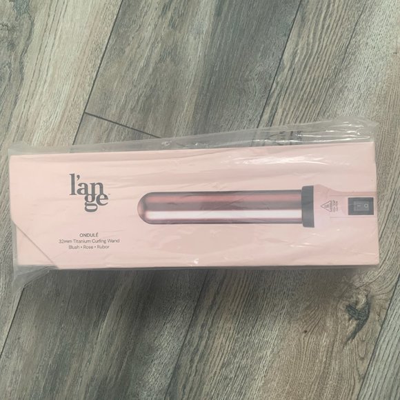NWT L'ANGE ONDULE 32MM TITANIUM CURLING WAND BLUSH ROSE - Picture 1 of 5
